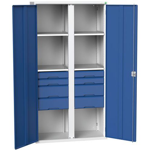 Armoire EPI Verso - 1050x550x2000mm, 4 tablettes, 8 tiroirs, 65.23 kg - Bott