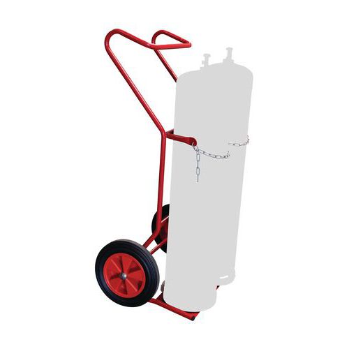 Fimm - Diable porte-bouteilles 2 bouteilles - Acier Rouge - Capacité 250 kg - Roues Caoutchouc 400 mm - Idéal sol lisse