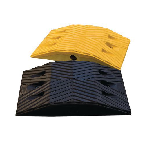 Rocol - Ralentisseur Pacer Lot de 2 Modules Droits Caoutchouc Noir Jaune 25cm - Trafic Moyen 44t