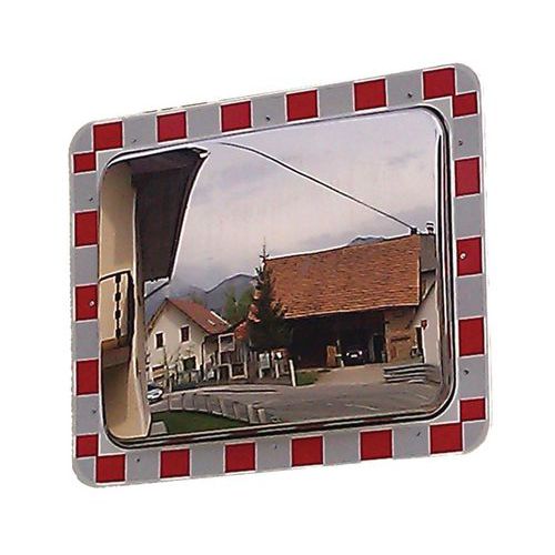 Miroir De Traffic Rouge/blanc 40x60cm Avec Cadre