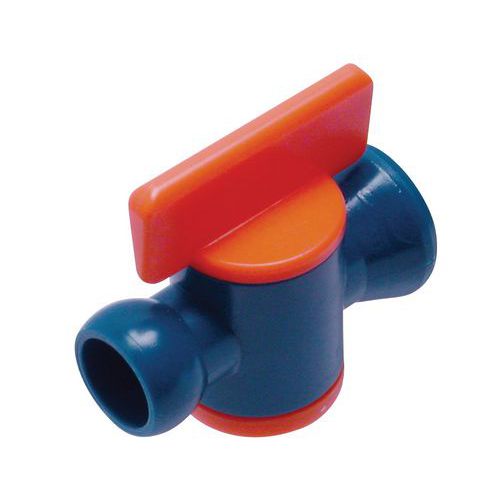 Loc-Line - Robinet en ligne 1/2" - Acétal copolymère - 15 L/min - Pression 2-4 bar - Idéal graissage