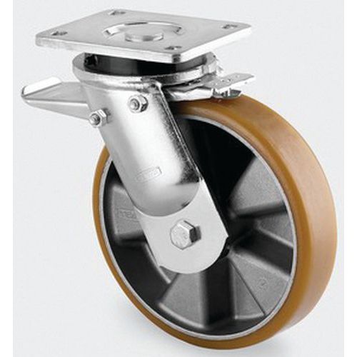 Roulette Aluminium Pivotante Diamètre Roue 125 Mm