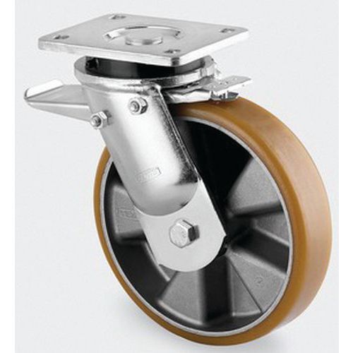 Roulette Aluminium Pivotante Diamètre Roue 250 Mm