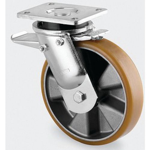 Roulette Aluminium Pivotante Diamètre Roue 200 Mm