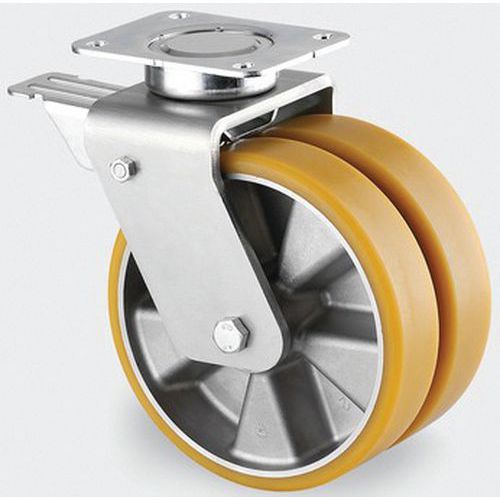 Roulette Aluminium Pivotante Diamètre Roue 125 Mm