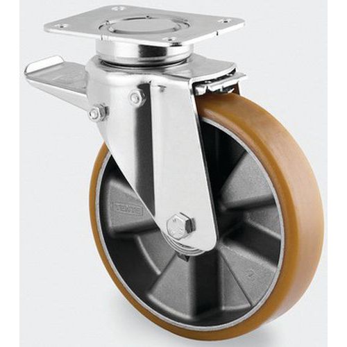 Roulette Aluminium Pivotante Diamètre Roue 200 Mm
