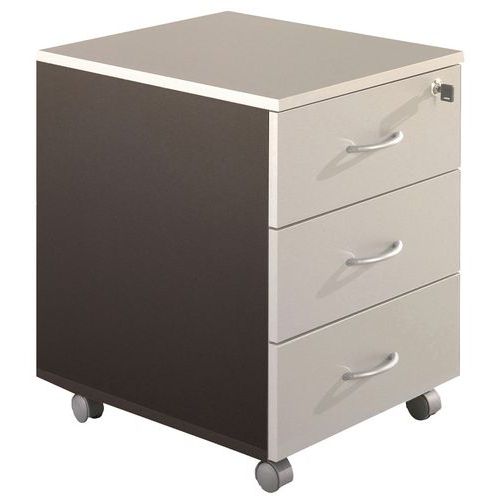 Caisson Mobile 3t Plats Anthracite/gris Clair