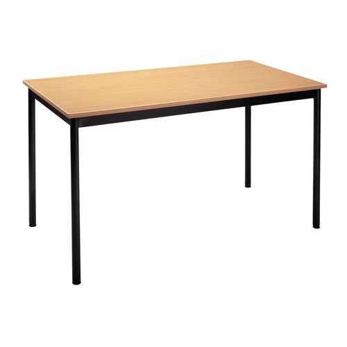 Table De Reunion 140x70 Hetre Pieds Ronds Noi Rs