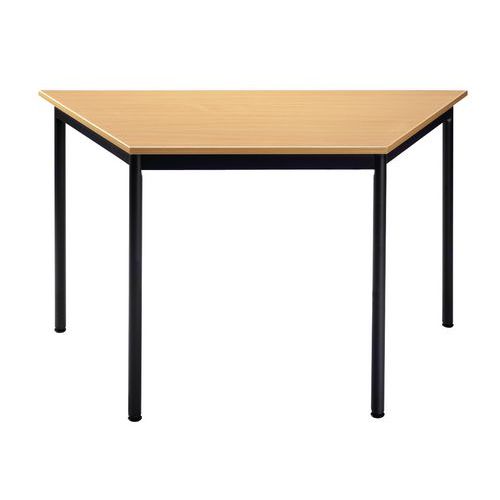Table De Reunion Trapeze Hetre Pieds Ronds Noi Rs