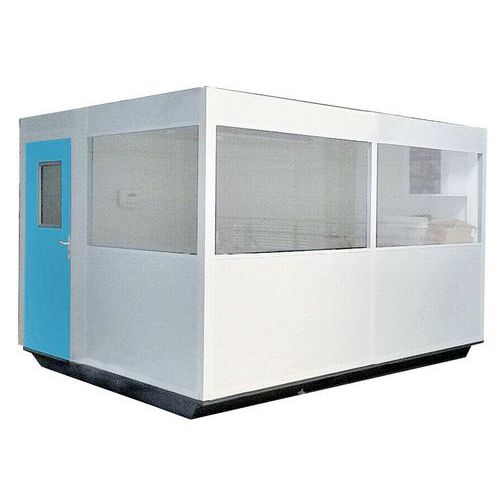 Cabine double paroi tôle d'acier 5x4m - Bleu - 2.48m Hauteur - Robuste et Durable