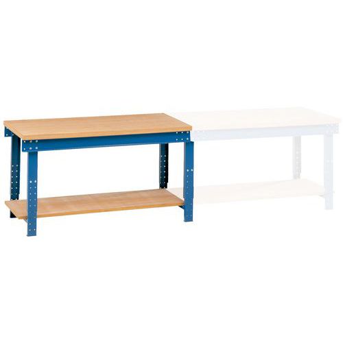 Brakel - Établi d'atelier réglable en hauteur - Plateau hêtre multiplis 150 cm - Charge 1000 kg - Bleu