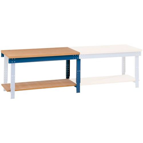 Brakel - Établi d'atelier réglable en hauteur - 200 cm largeur - Charge 1000 kg - Hêtre multiplis - Bleu