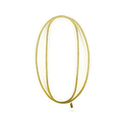 Chiffre 0 Blanc Et Or Pour Bougies Hauteur 40mm