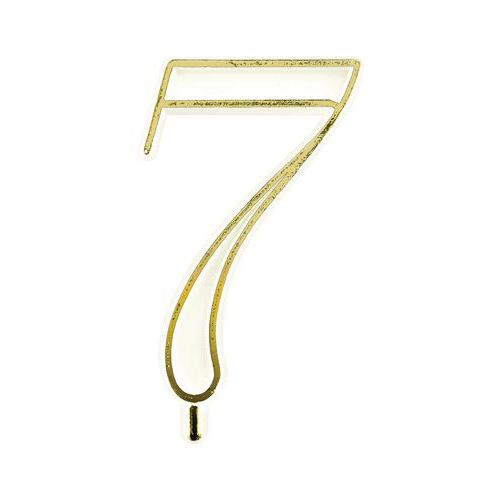 Chiffre 7 Blanc Et Or Pour Bougies Hauteur 40mm