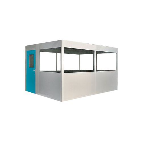 Cabine d'atelier 4x3m double paroi tôle d'acier bleu - Hauteur 2.48m - Robuste et sécurisée