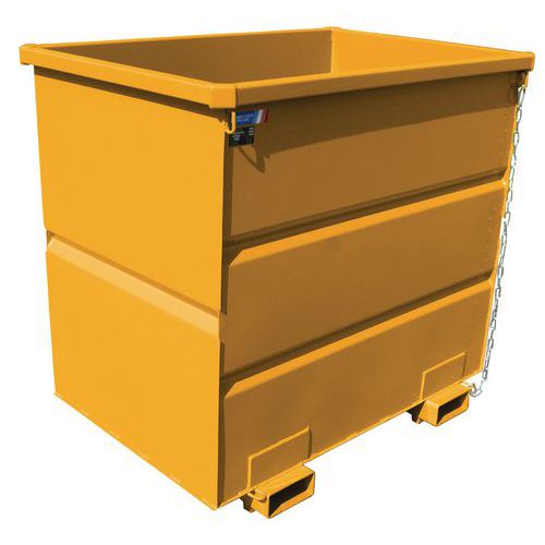 Goubard - Benne pour chariot à tête rotative 500L Jaune - Acier - Charge max 1500 kg - Idéal manutention