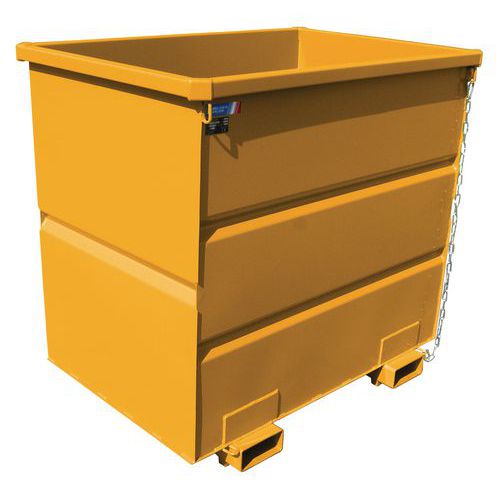 Goubard - Benne pour chariot rotative 2000 L Jaune - Acier - Charge 1500 kg - Robuste et Durable
