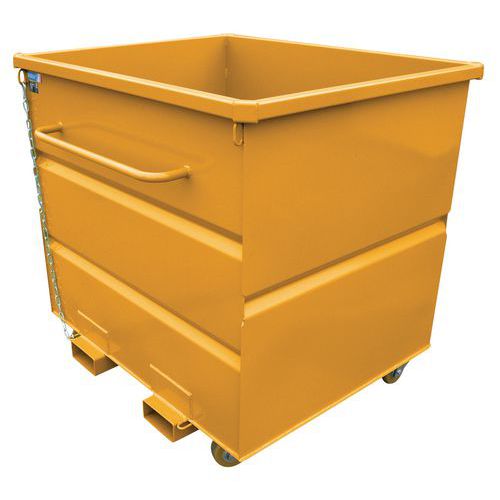 Goubard - Benne pour chariot rotative 1500 L Jaune - Charge Max 1200 kg - Acier - 4 Roues