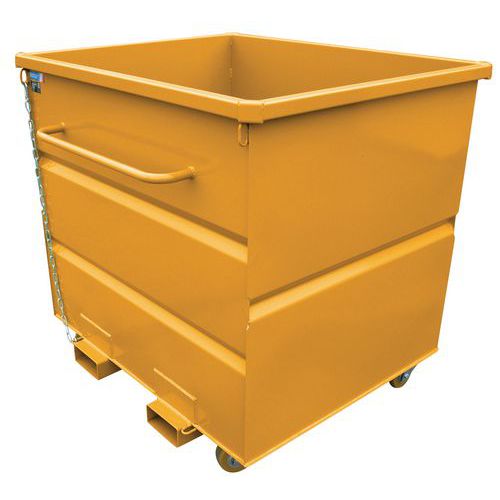 Goubard - Benne pour chariot à tête rotative 1000 L Jaune - Vidage intégral - Charge max 1200 kg - Acier peint