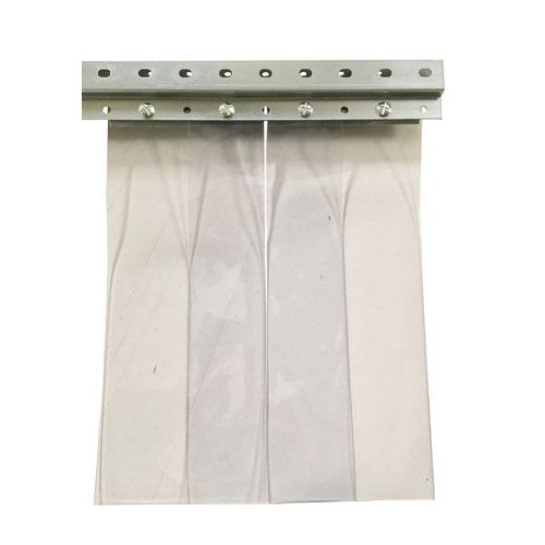 Kit porte souple à lanières PVC transparent 300mm x 2.5m - Support 2m - Isolation et protection - 3 ans garantie