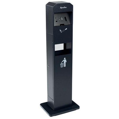 Cendrier-poubelle Colonne Sur Socle Manutan - 2l/8l