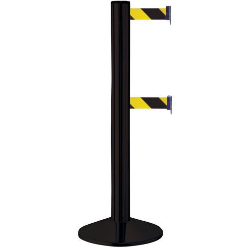 Poteau Noir Double Sangle Noir/jaune Aluminium