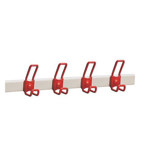 Vestiaire Mural A 4 Bipateres L 60 Cm Col Rou Ge