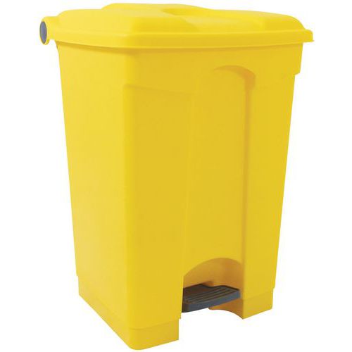 Poubelle Agroalimentaire Plastique à Pédale 45 L Coloris Jaune