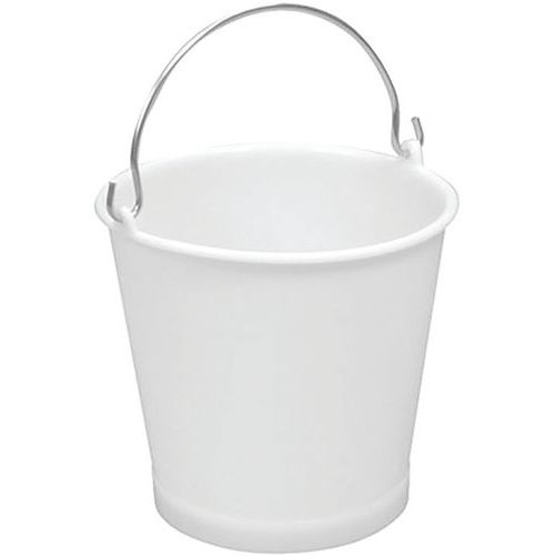 Seau Rond 10 L Anse Inox - Blanc