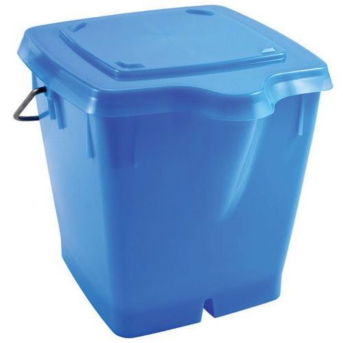 Seau Carré 12 L Avec Couvercle Étanche - Bleu