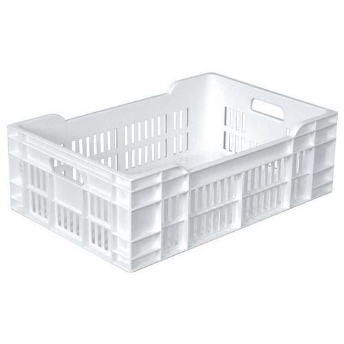 Caisse 600 X 400 Ajourée Fond Plein 40 L - Blanc