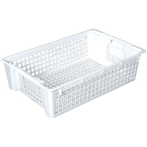 Caisse Empilable Emboîtable Ajourée 28 L - Blanc