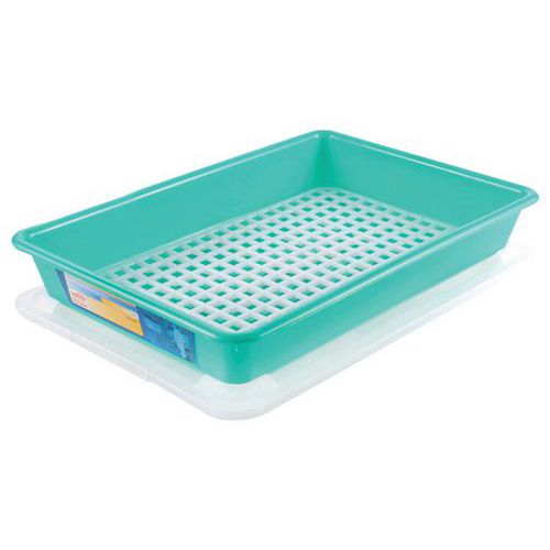 Bac Plat 8 L Haccp Avec Couvercle Et Grille - Vert