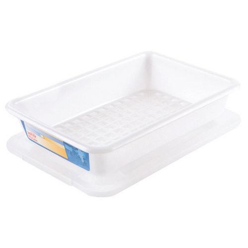 Bac Plat 3 L Haccp Avec Couvercle Et Grille - Blanc