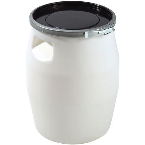 Fût 30 L Avec Genouillère Métal Et Couvercle - Blanc