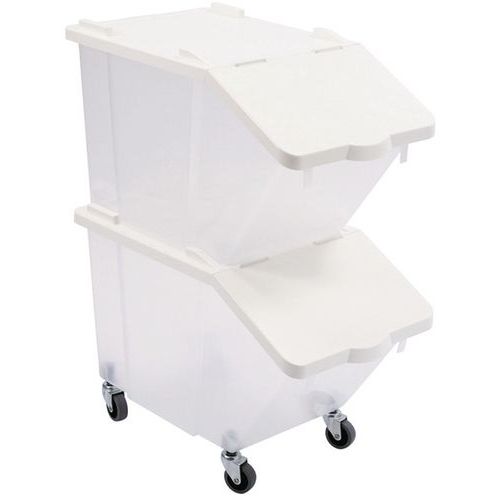 Set De 2 Bacs à Ingrédients 30 L Avec Couvercles Et 4 Roues