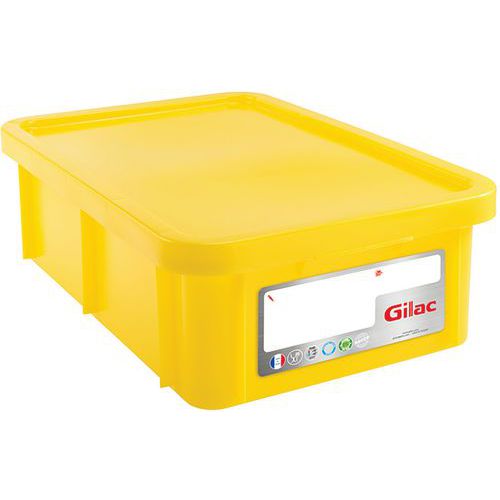 Bac Haccp 25 L Rectangulaire Avec Couvercle - Jaune
