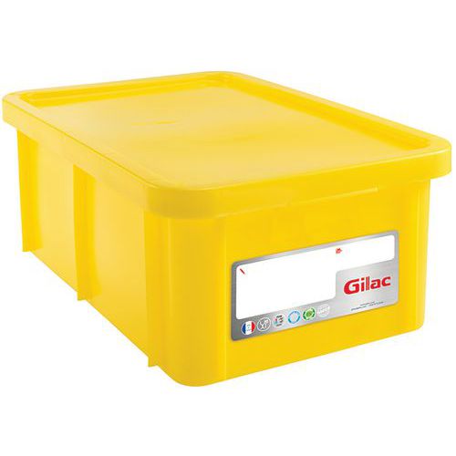 Bac Haccp 35 L Rectangulaire Avec Couvercle - Jaune