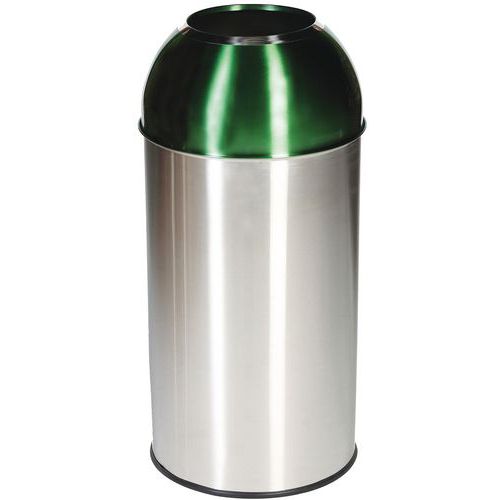 Poubelle Open Dôme 40l - Couvercle Vert Manutan