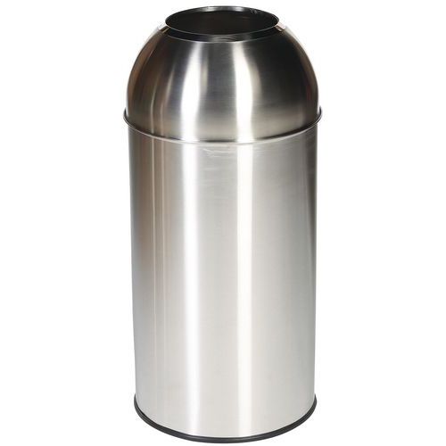 Poubelle Open Dôme 40l - Couvercle Acier Inox Manutan