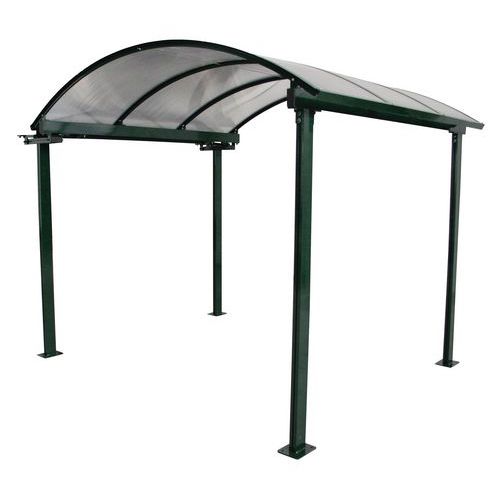 Abris Multi-usage Vert Ral6009 Module Lateral Toiture Cintre