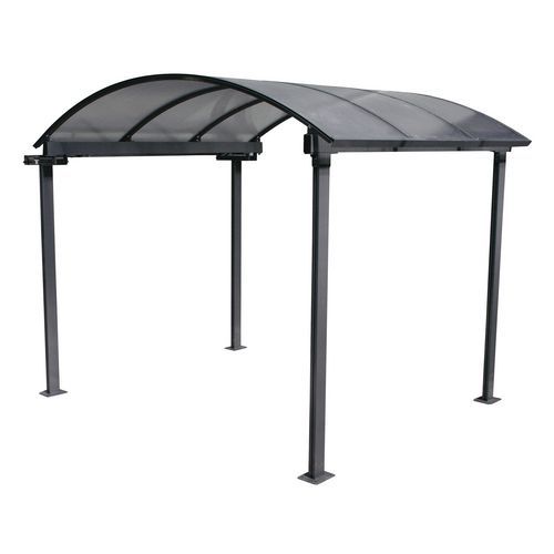Abris Multi-usage Gris Ral7015 Module Lateral Toiture Cintre