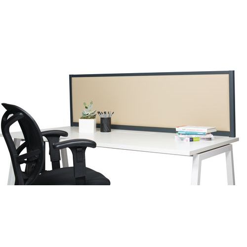Ligne M - Écran Acoustique Séparation 140x49.5cm Beige Profil Gris - Absorbant M1 Aluminium