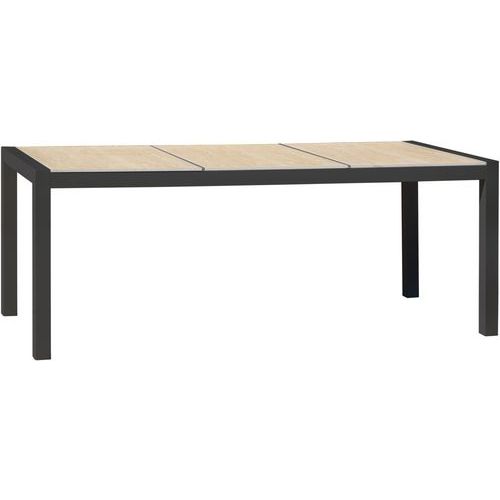 Table Jardin Venise 195x90cm Aluminium+céramique Gris Anthracite