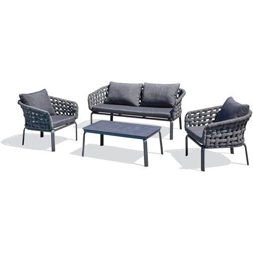 Salon Bas Jardin Camargue 4 Places Gris Anthracite