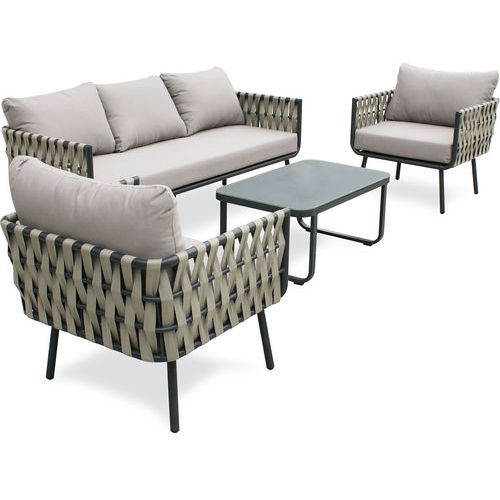 Salon Bas Jardin Antibes 5 Places Gris