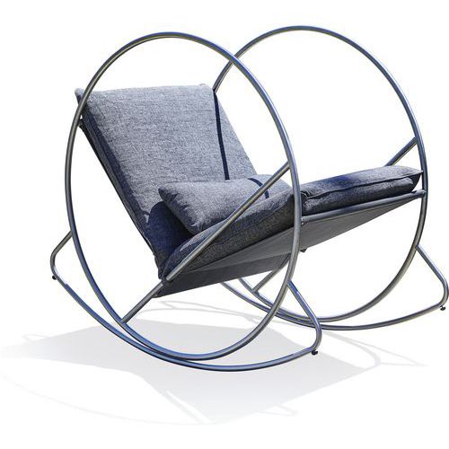 Rocking Chair Jardin Caprera En Textilène+inox Gris