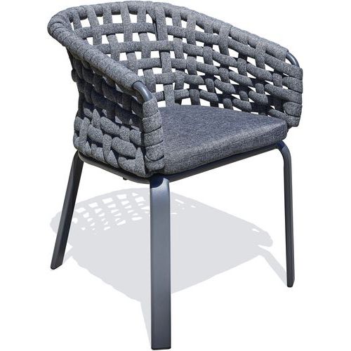 Fauteuil Jardin Camargue En Corde Tissée+ Gris Anthracite