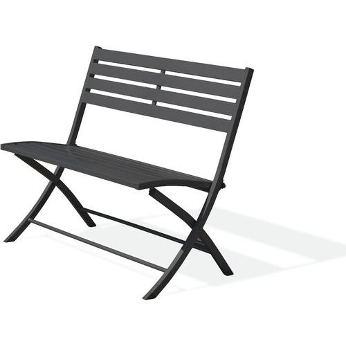 Banc Jardin Pliant Marius Gris Anthracite