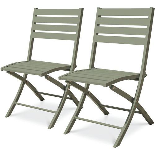 Lot de 2 - Chaise Jardin Pliante Marius Kaki En Lot